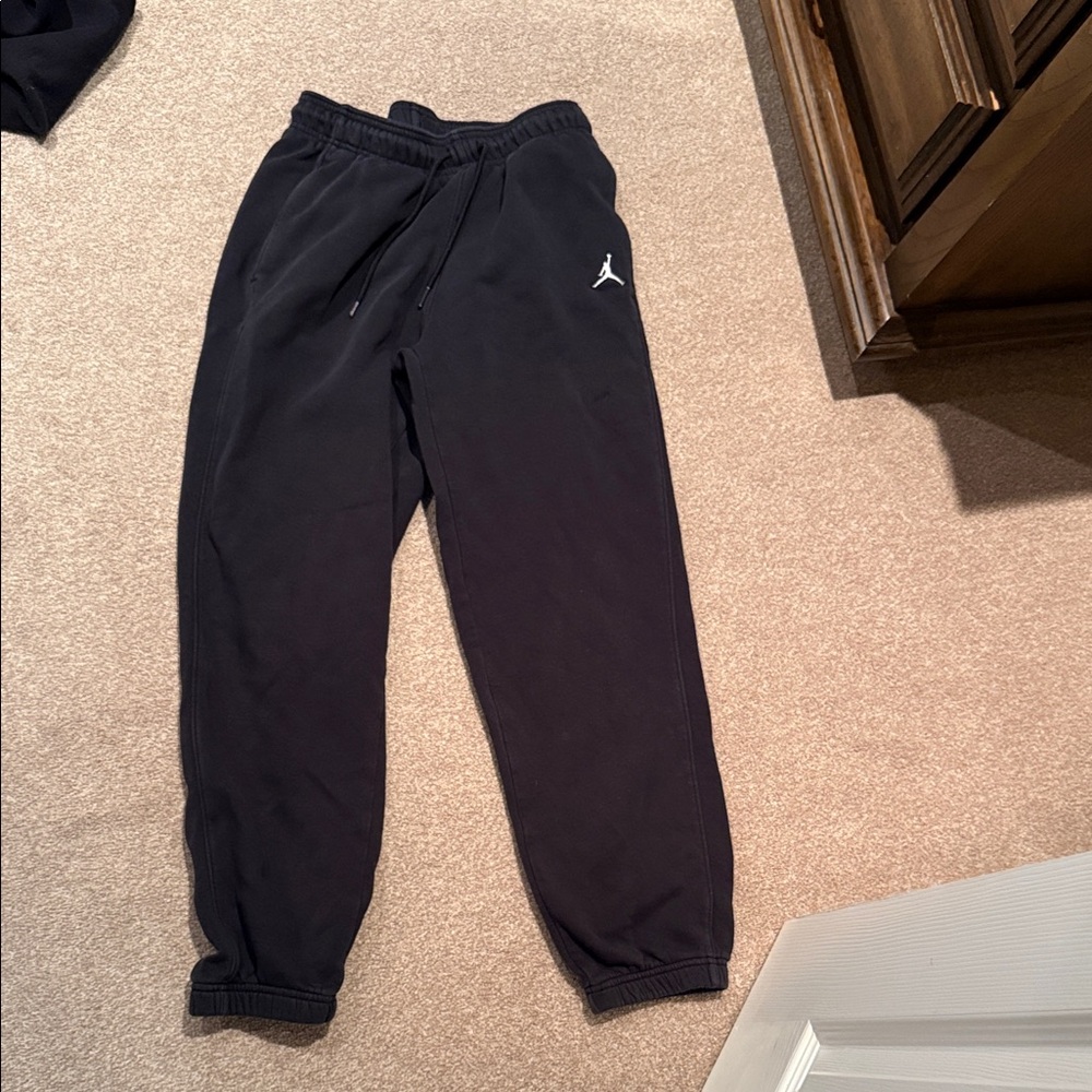 Jordan Black Jogger Pants with White Logo